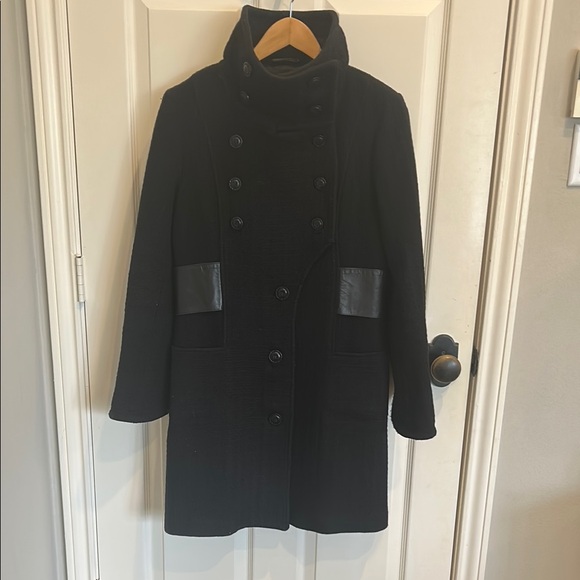 Mackage Black Double-Breasted Trench Coat - Picture 1 of 15
